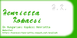 henrietta kopacsi business card
